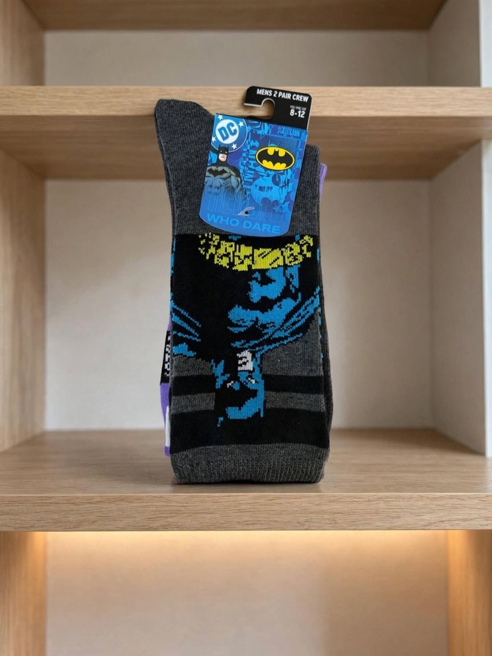 Batman/Joker Men's Crew Socks – Gray/Black/Blue (DC)